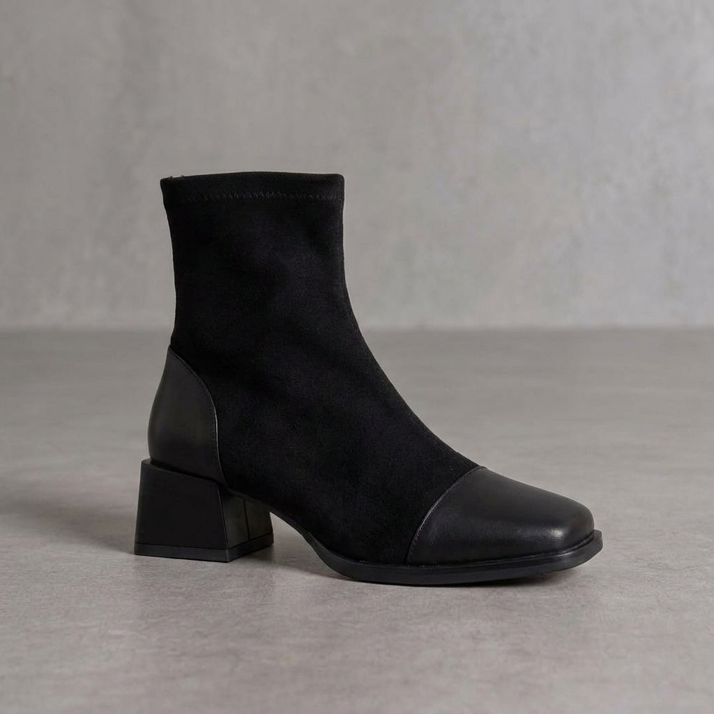 Aitana | Botines de Ante Mujer Negros Elegantes