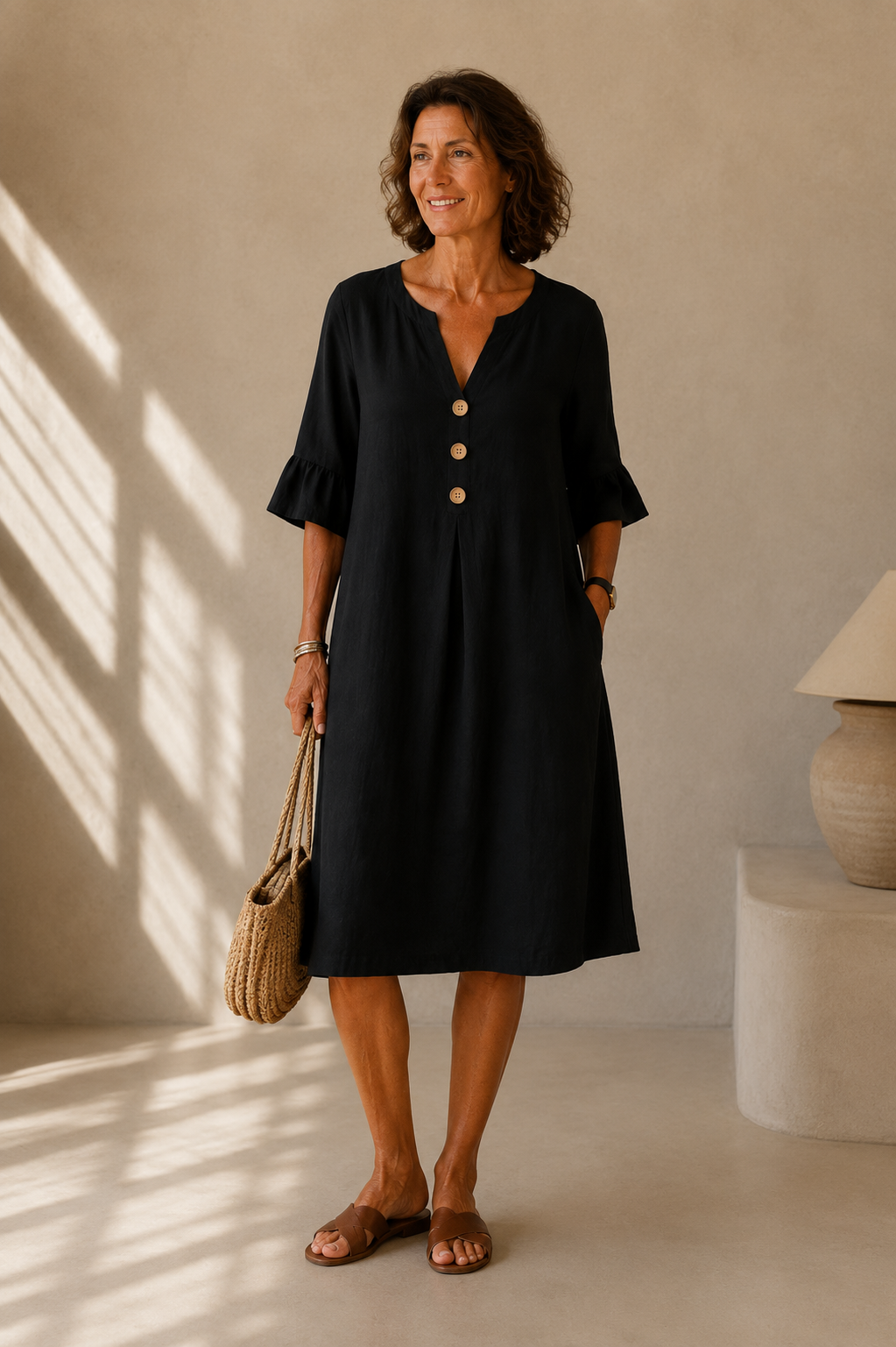 Isabel | Vestido con botones y corte fluido