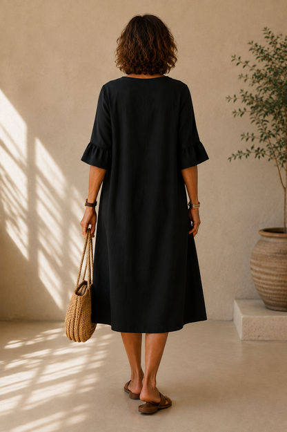Isabel | Vestido con botones y corte fluido