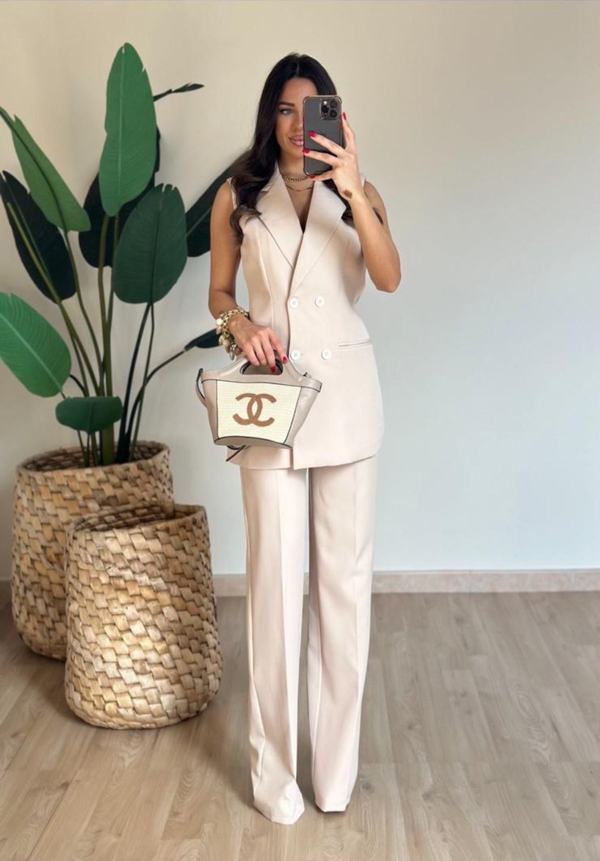 Elena | Conjunto Chaleco Blazer y Pantalón Wide Leg