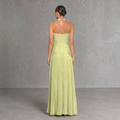 Cleopatra | Vestido Largo Plisado Palabra de Honor Mujer