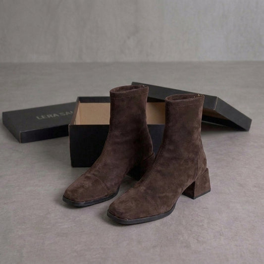 Naia | Botines de ante mujer marrón elegantes