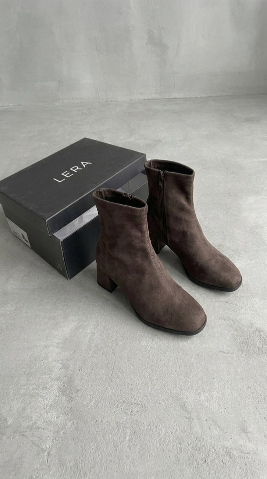 Clemence | Botines de Ante Mujer Marrón Elegantes