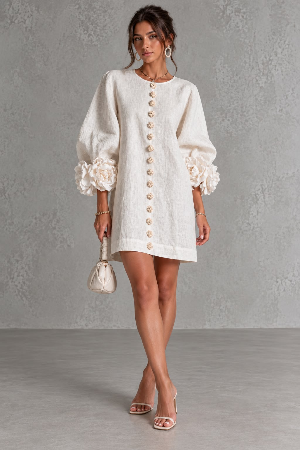 Bianca | Vestido bordado en relieve