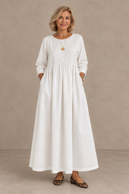 Julieta | Vestido Midi Vaquero de Manga Larga