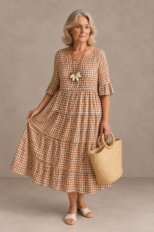 Rocío | Vestido Midi de Verano de Lunares con Volantes Mujer