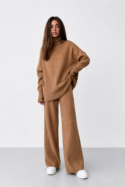Marta | Conjunto casual de dos piezas de punto con cuello alto suelto