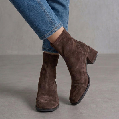 Naia | Botines de ante mujer marrón elegantes