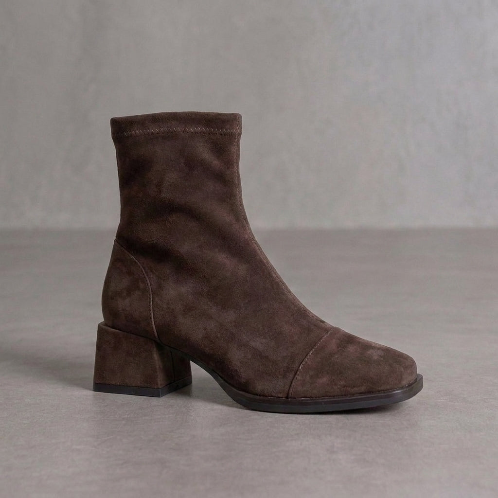Naia | Botines de ante mujer marrón elegantes