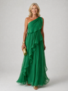 Jennifer | Vestido Largo de Mujer Asimétrico con Volantes