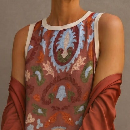 Bella | Vestido Invitada Invierno Midi Estampado Mujer con Duster a Juego