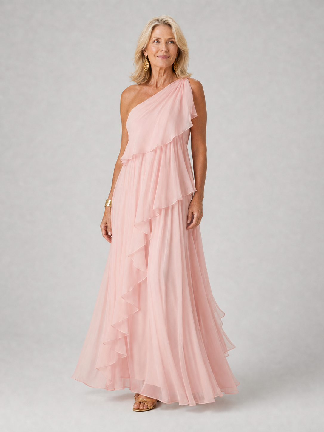 Jennifer | Vestido Largo de Mujer Asimétrico con Volantes