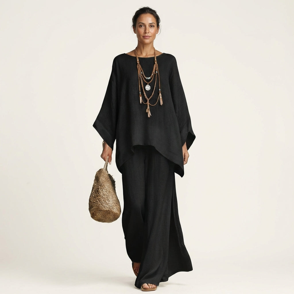 Amaya | Conjunto de Mujer Boho en Lino