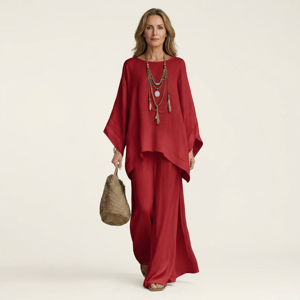 Amaya | Conjunto de Mujer Boho en Lino