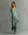 Beatriz | Vestido Midi de Mujer con Mangas de Flecos