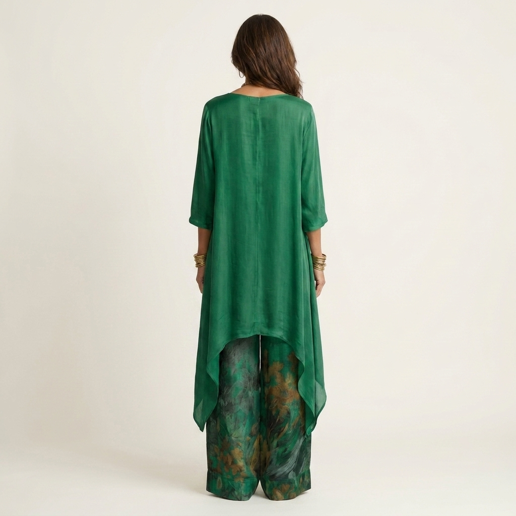 Luisa | Conjunto de Mujer Asimétrico en Algodón y Seda