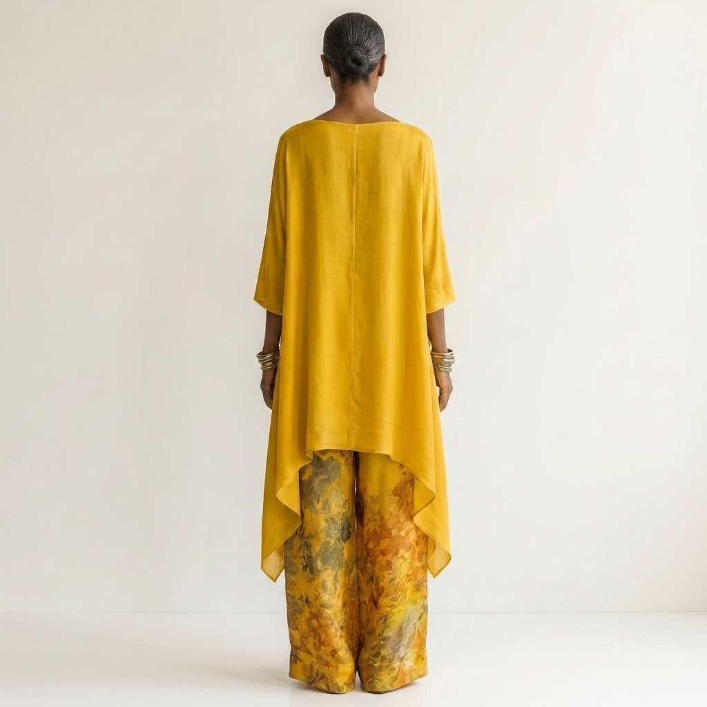 Luisa | Conjunto de Mujer Asimétrico en Algodón y Seda