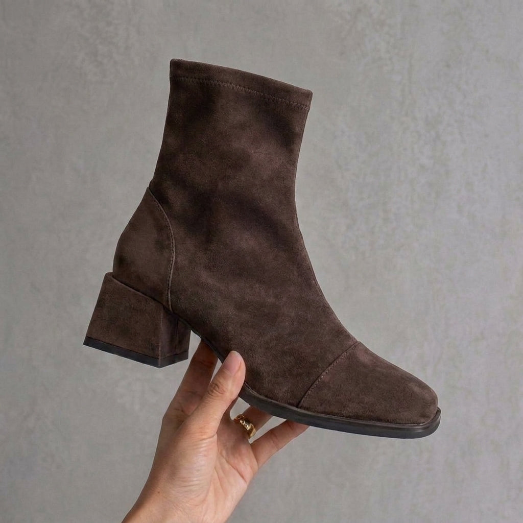 Naia | Botines de ante mujer marrón elegantes