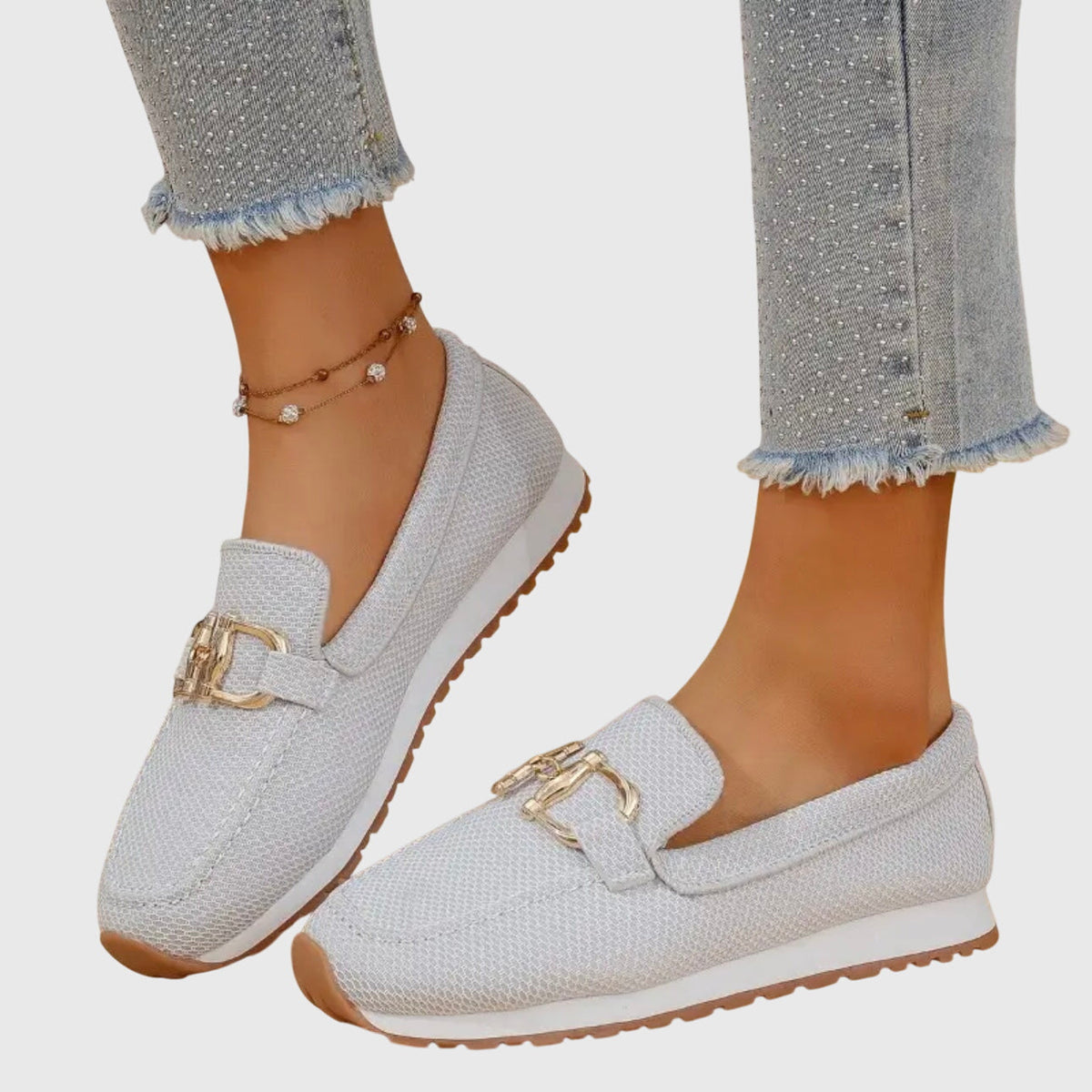 Vega | Mocasines de Mujer. Cuatro Neutros Claros