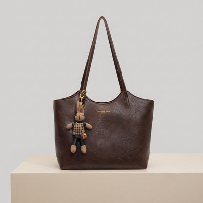Santorini | Tote Bag de Cuero Vegano Mujer Grande con Colgante