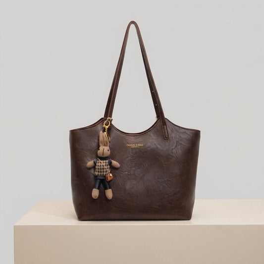 Santorini | Tote Bag de Cuero Vegano Mujer Grande con Colgante