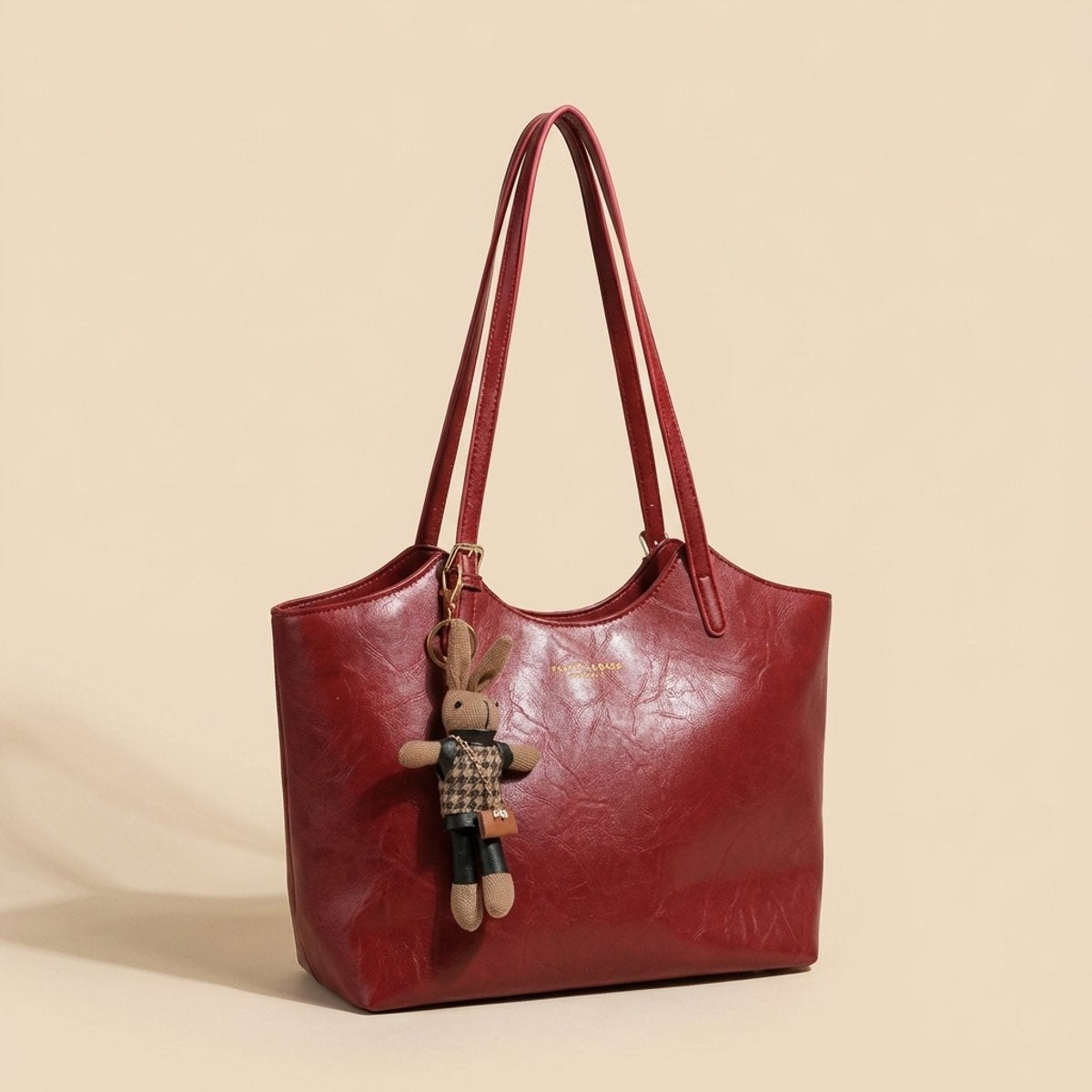 Santorini | Tote Bag de Cuero Vegano Mujer Grande con Colgante