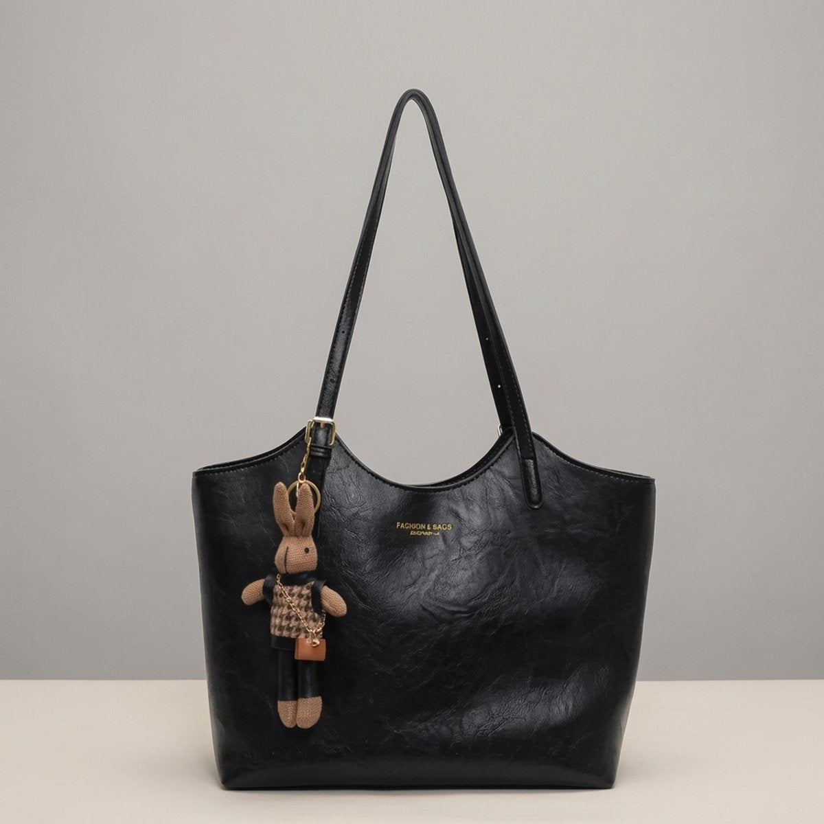 Santorini | Tote Bag de Cuero Vegano Mujer Grande con Colgante