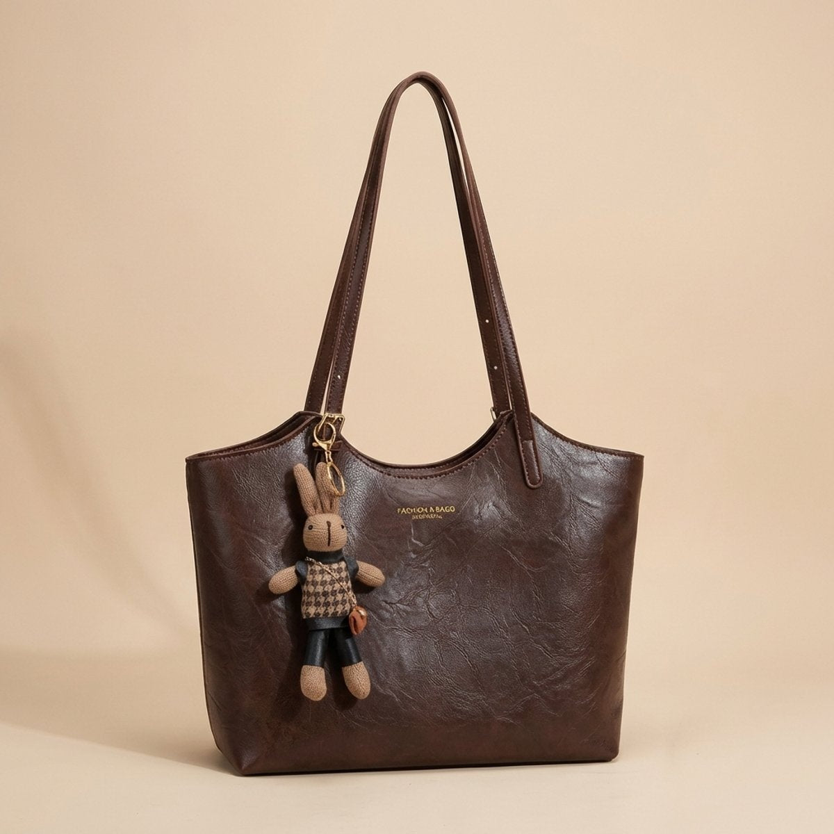 Santorini | Tote Bag de Cuero Vegano Mujer Grande con Colgante
