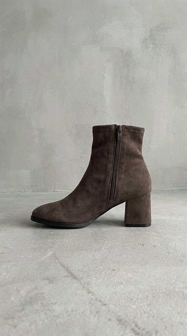 Clemence | Botines de Ante Mujer Marrón Elegantes