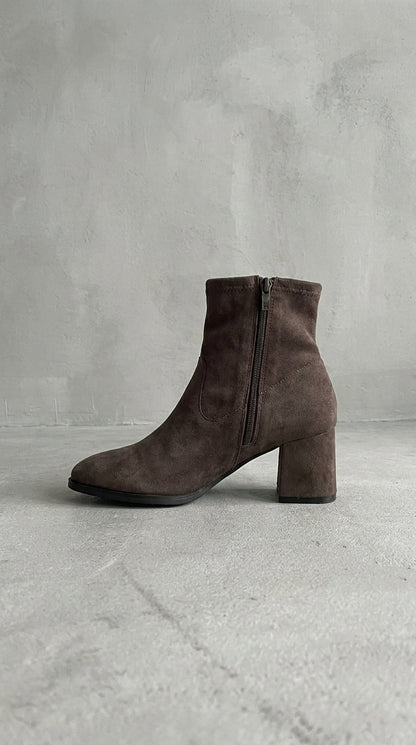 Clemence | Botines de Ante Mujer Marrón Elegantes